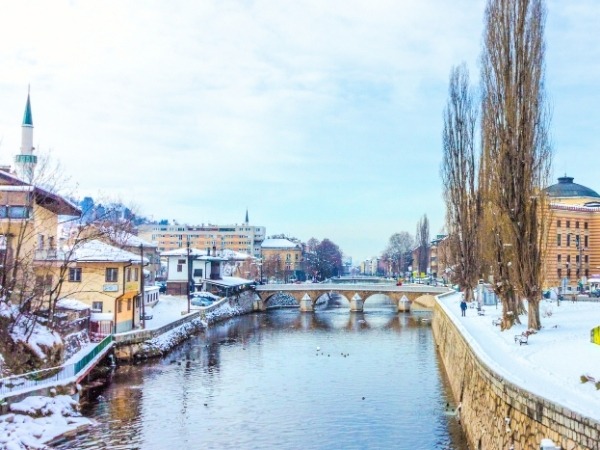 Sarajevo Covered in Snow